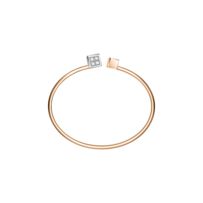 Chopard Ice Cube bangle in 18k ethical white and rose gold with diamonds view 3