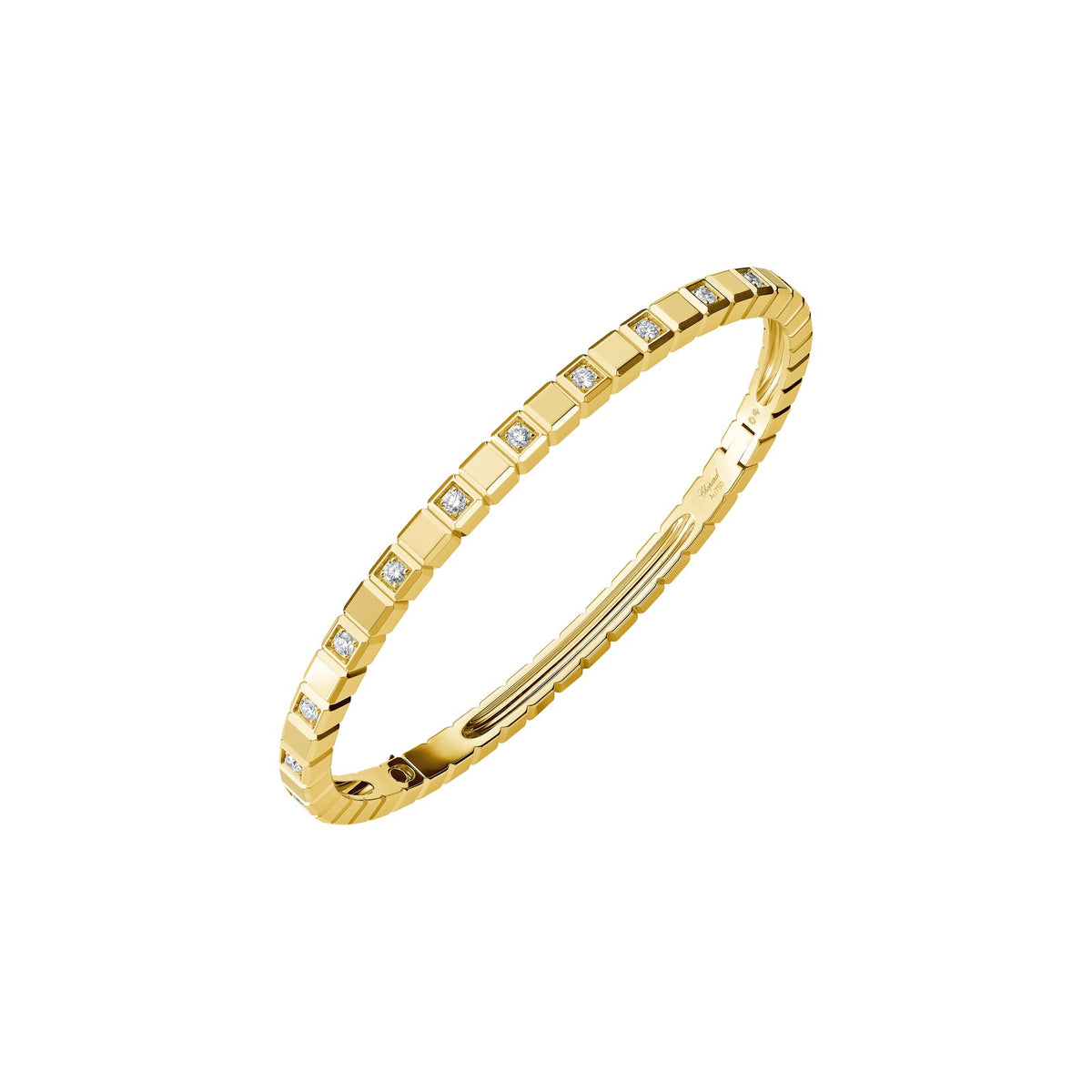 Chopard Ice Cube bangle in 18k ethical yellow gold with diamonds