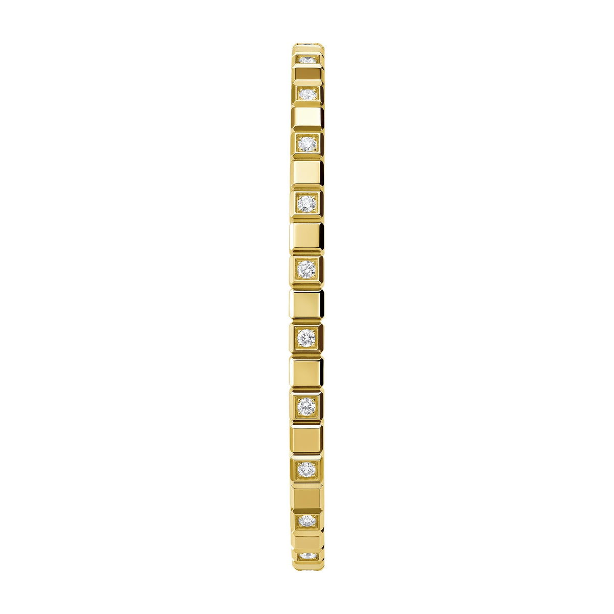 Chopard Ice Cube bangle in 18k ethical yellow gold with diamonds view 2