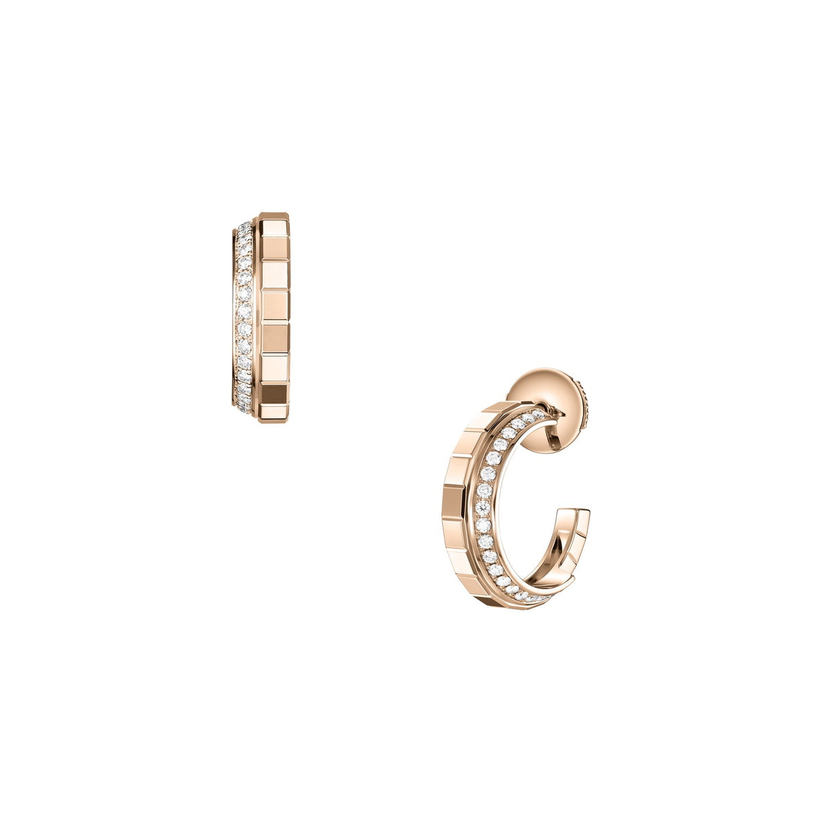 Chopard Ice Cube earrings in 18k ethical rose gold with diamonds
