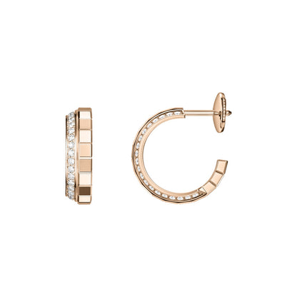 Chopard Ice Cube earrings in 18k ethical rose gold with diamonds view 2