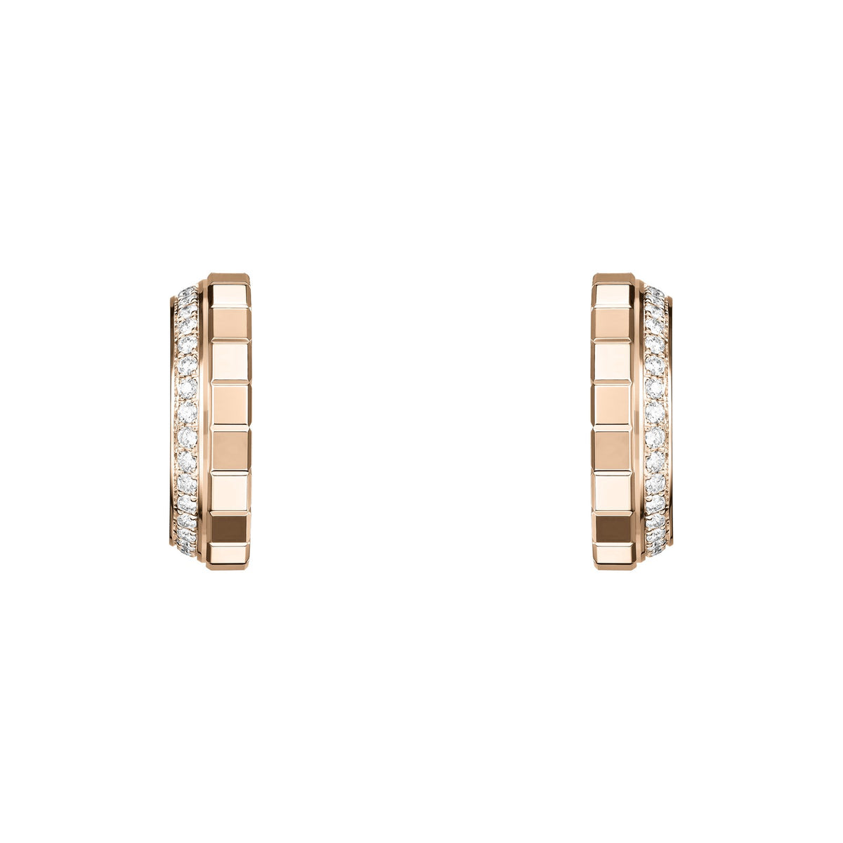 Chopard Ice Cube earrings in 18k ethical rose gold with diamonds view 3