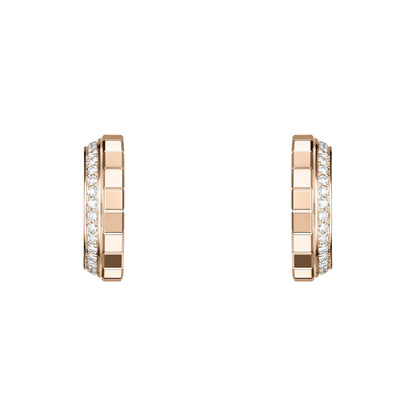 Chopard Ice Cube earrings in 18k ethical rose gold with diamonds view 3