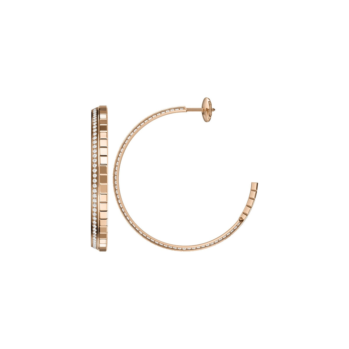 Chopard Ice Cube earrings in 18k ethical rose gold with diamonds view 2