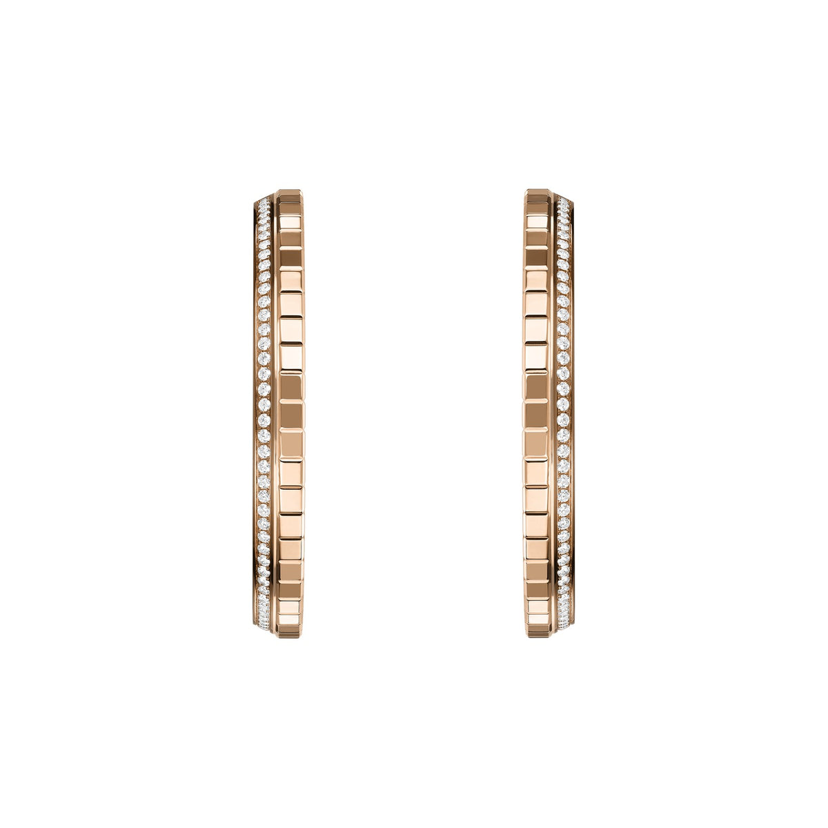 Chopard Ice Cube earrings in 18k ethical rose gold with diamonds view 3