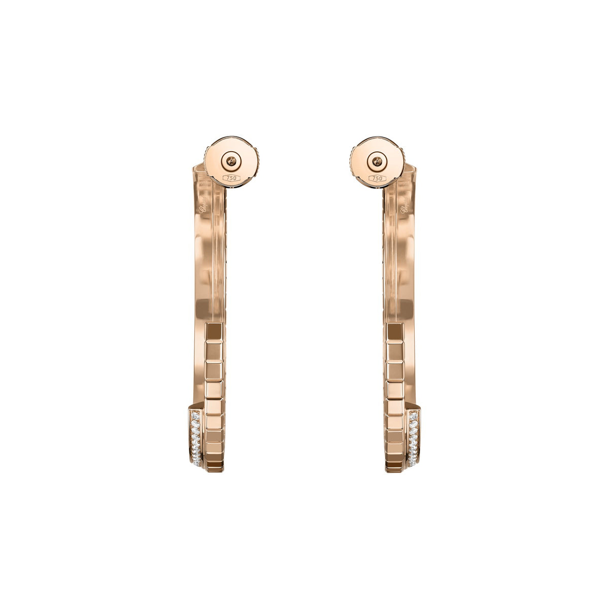 Chopard Ice Cube earrings in 18k ethical rose gold with diamonds view 4