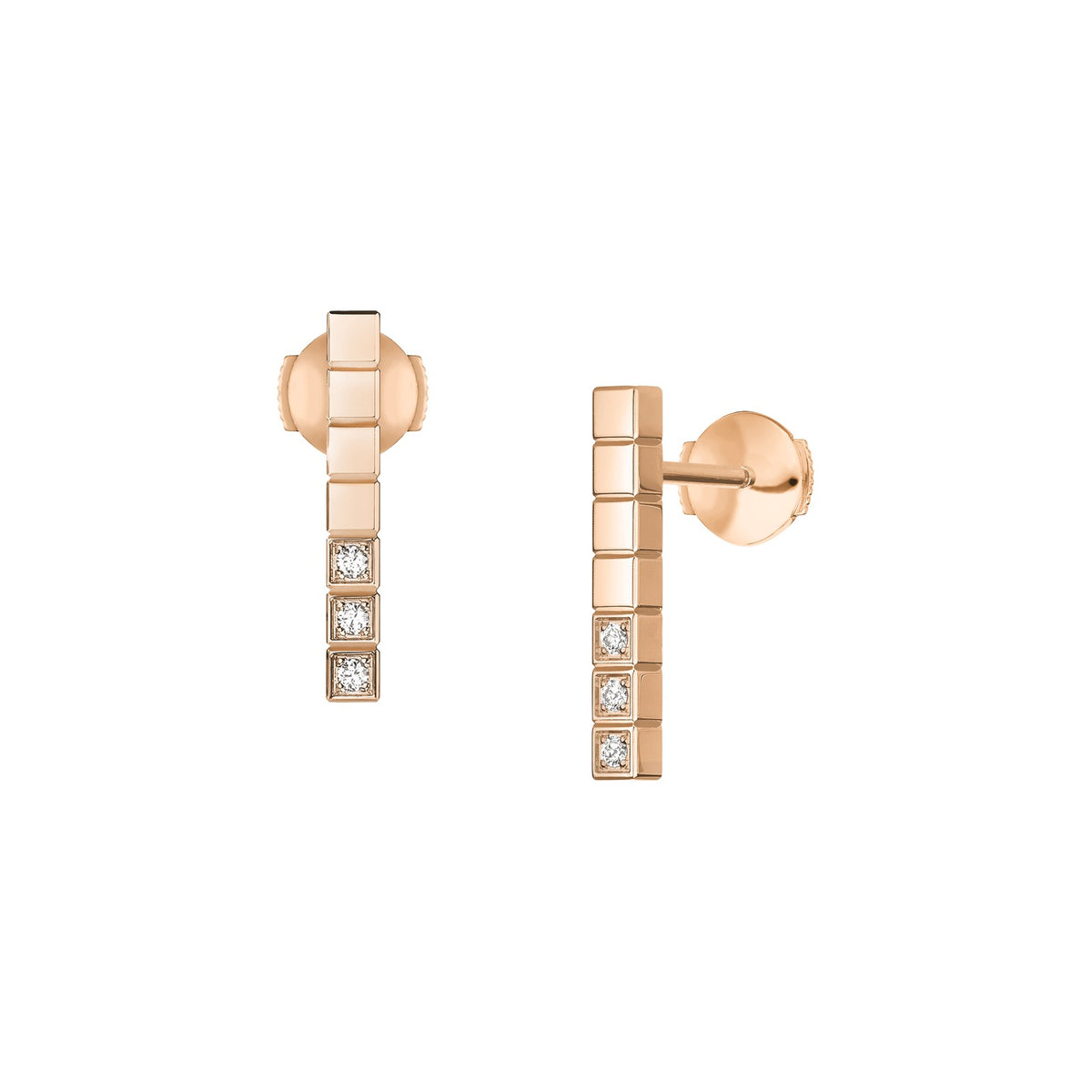 Chopard Ice Cube earrings in 18k ethical rose gold with diamonds