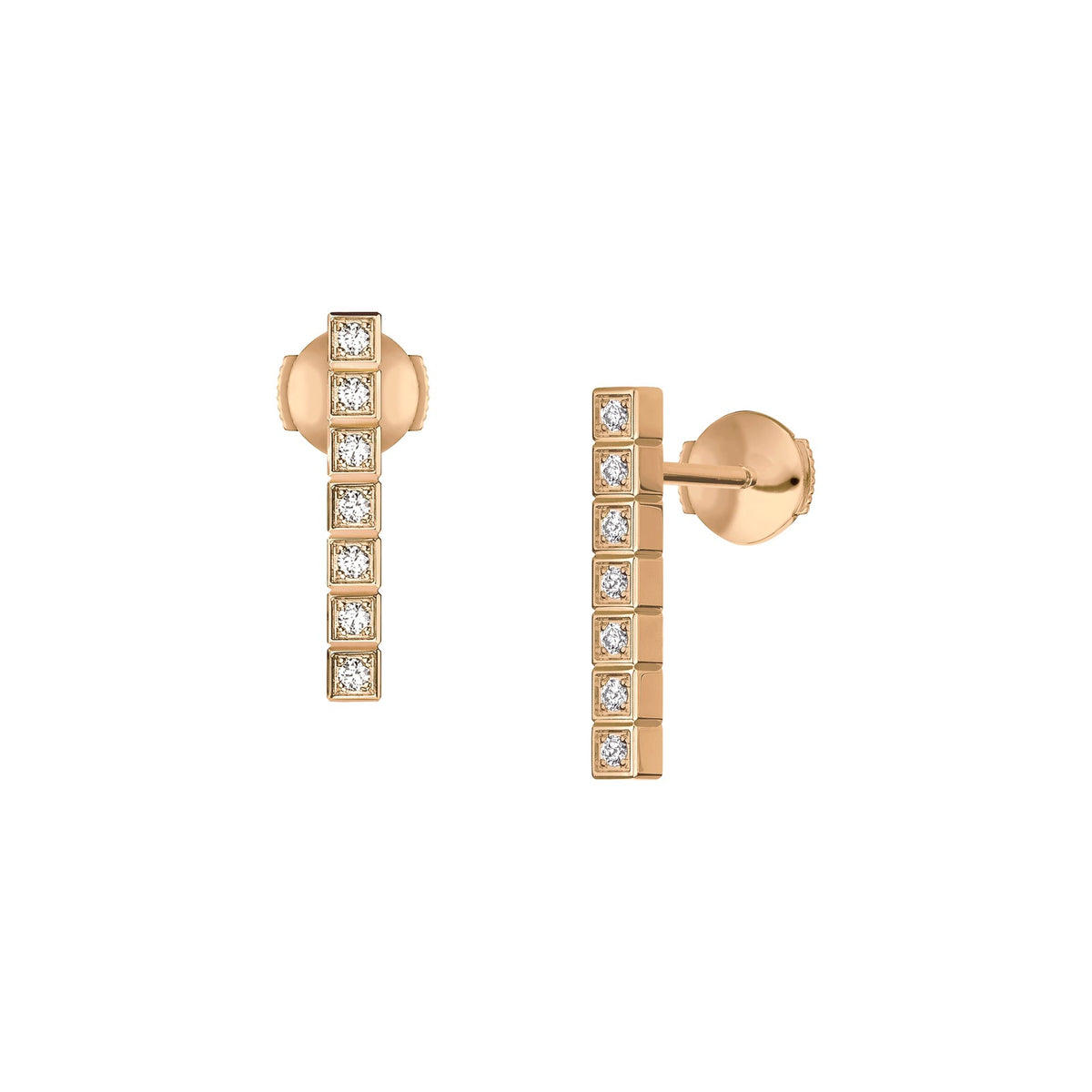 Chopard Ice Cube earrings in 18k ethical rose gold with diamonds