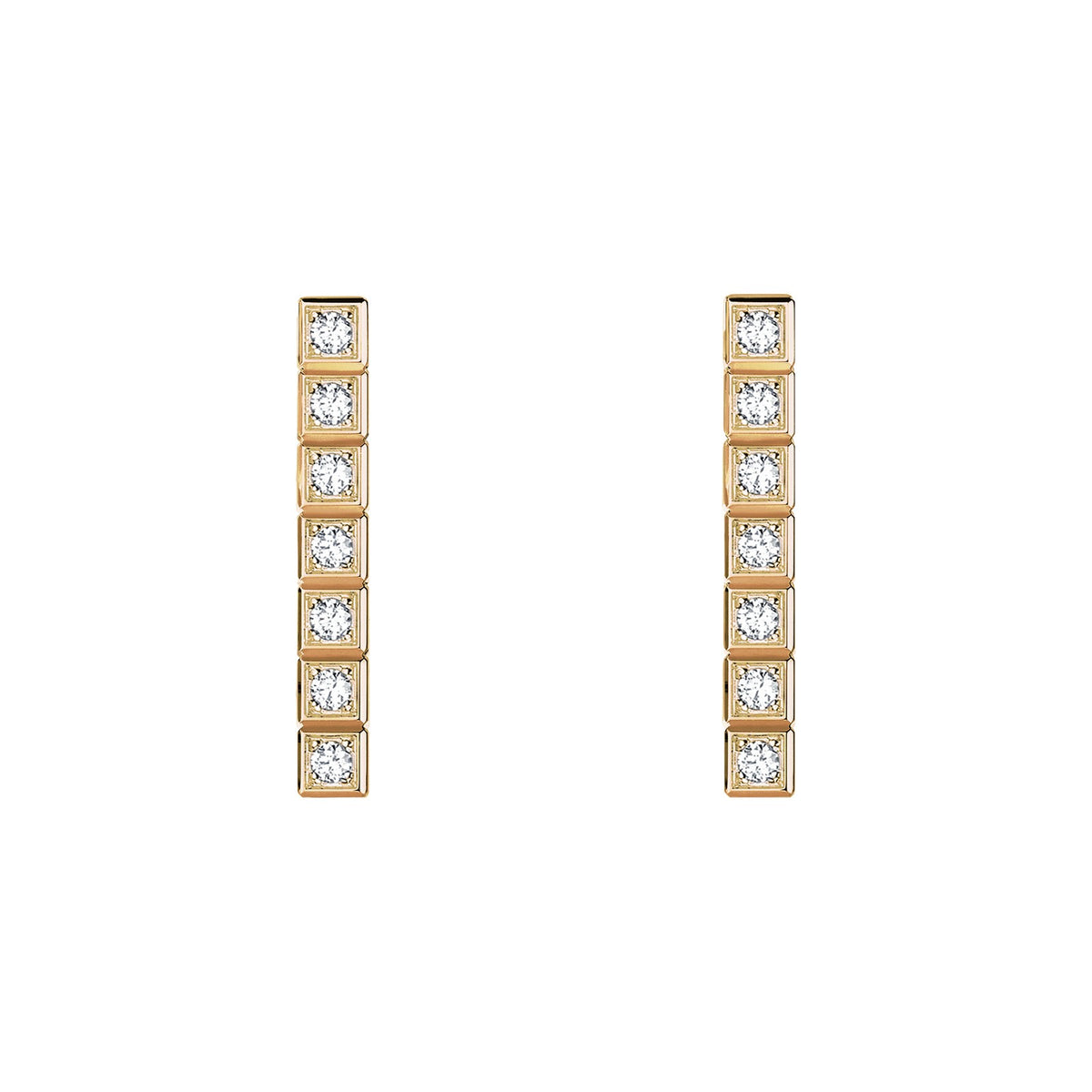 Chopard Ice Cube earrings in 18k ethical rose gold with diamonds view 3