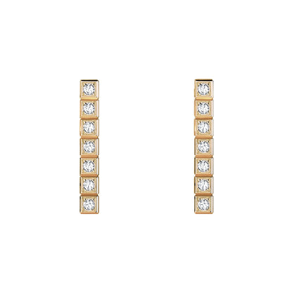 Chopard Ice Cube earrings in 18k ethical rose gold with diamonds view 3