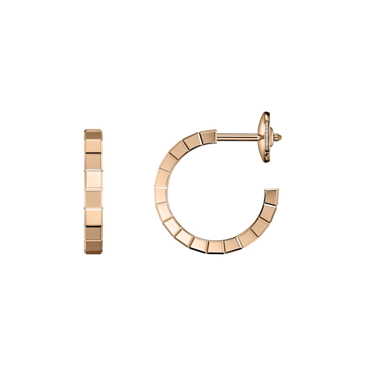 Chopard Ice Cube earrings in 18k ethical rose gold view 2