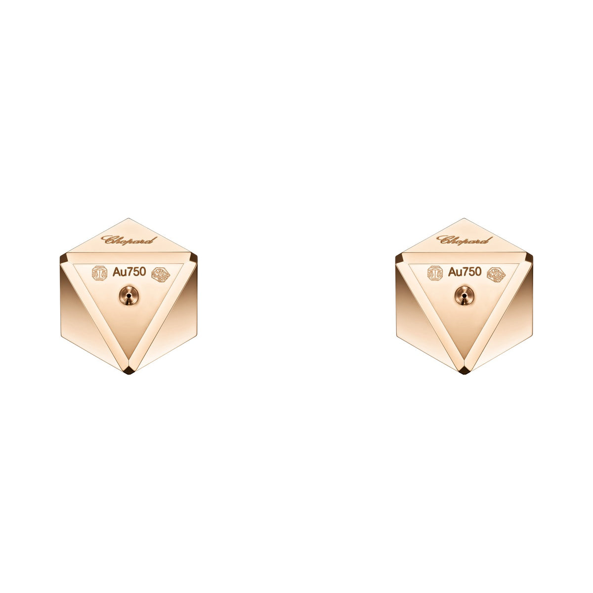 Chopard Ice Cube earrings in 18k ethical rose gold view 4