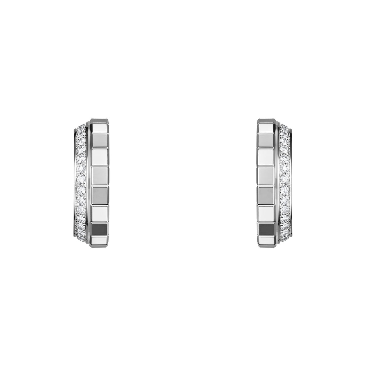 Chopard Ice Cube earrings in 18k ethical white gold with diamonds view 3