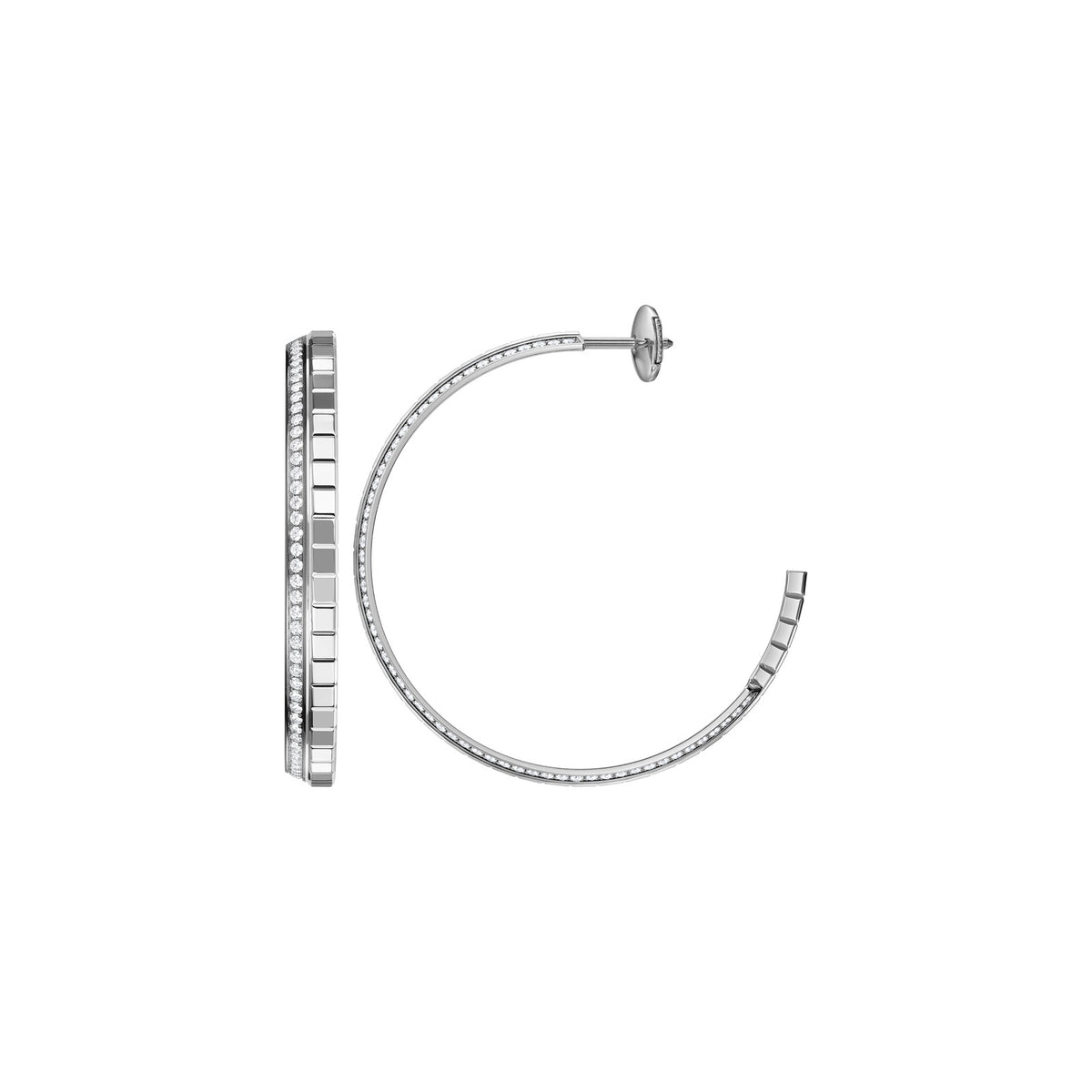 Chopard Ice Cube earrings in 18k ethical white gold with diamonds view 2