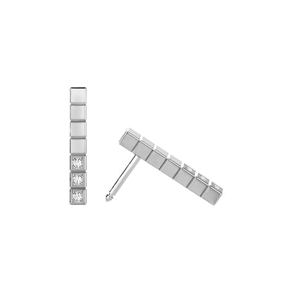 Chopard Ice Cube earrings in 18k ethical white gold with diamonds view 2