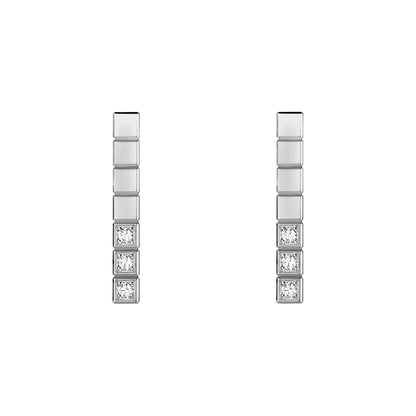 Chopard Ice Cube earrings in 18k ethical white gold with diamonds view 3