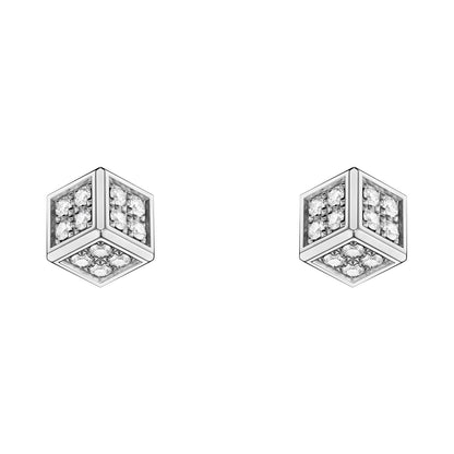 Chopard Ice Cube earrings in 18k ethical white gold with diamonds view 3
