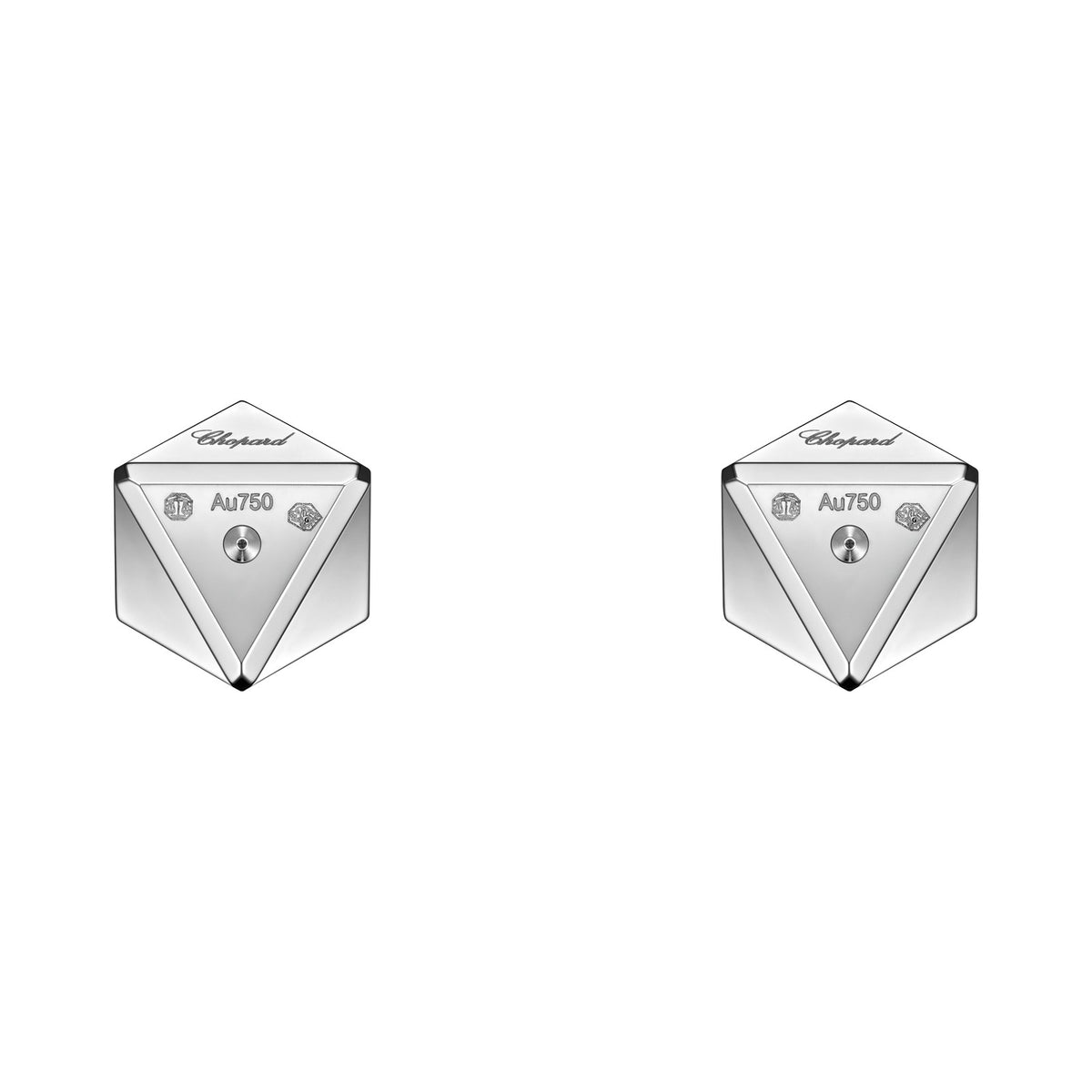 Chopard Ice Cube earrings in 18k ethical white gold with diamonds view 4