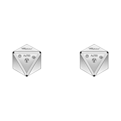 Chopard Ice Cube earrings in 18k ethical white gold with diamonds view 4