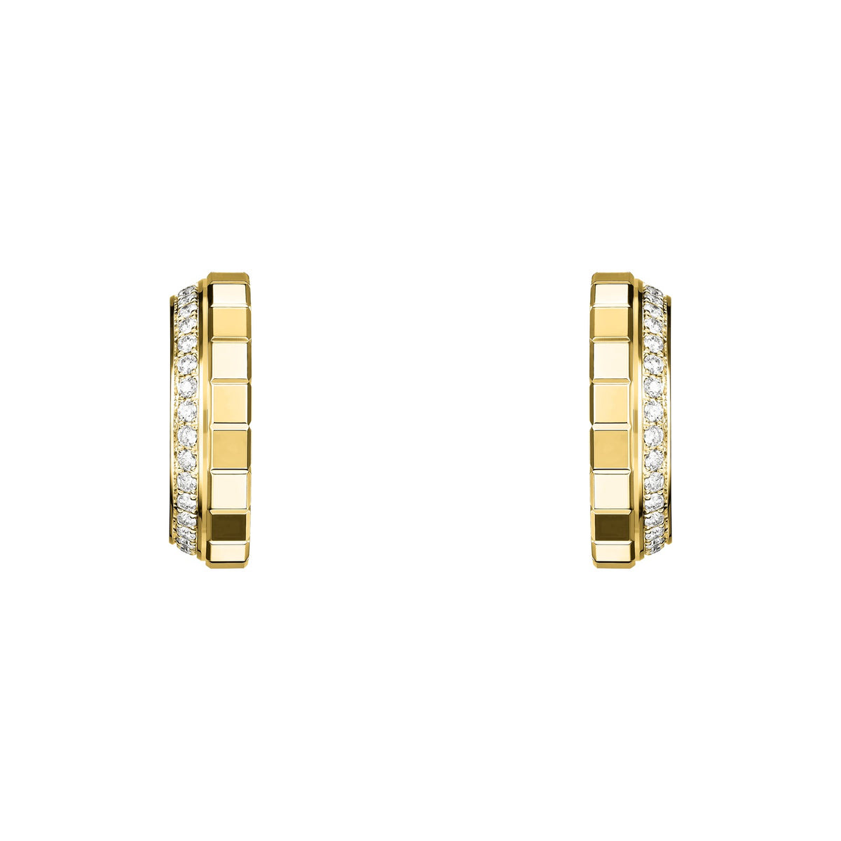 Chopard Ice Cube earrings in 18k ethical yellow gold with diamonds view 3