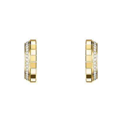 Chopard Ice Cube earrings in 18k ethical yellow gold with diamonds view 3