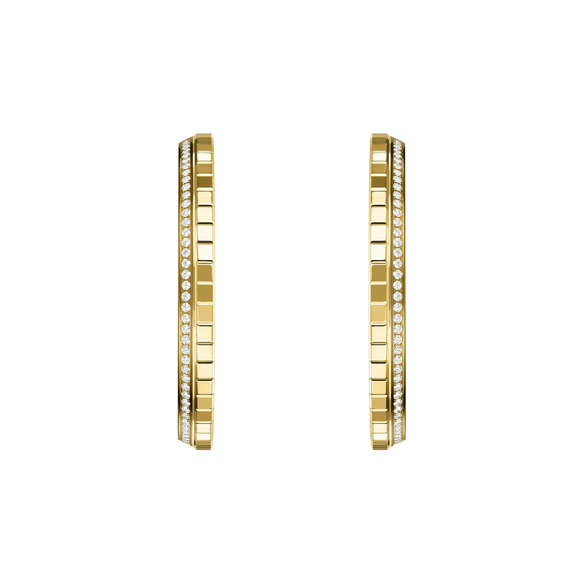 Chopard Ice Cube earrings in 18k ethical yellow gold with diamonds view 3