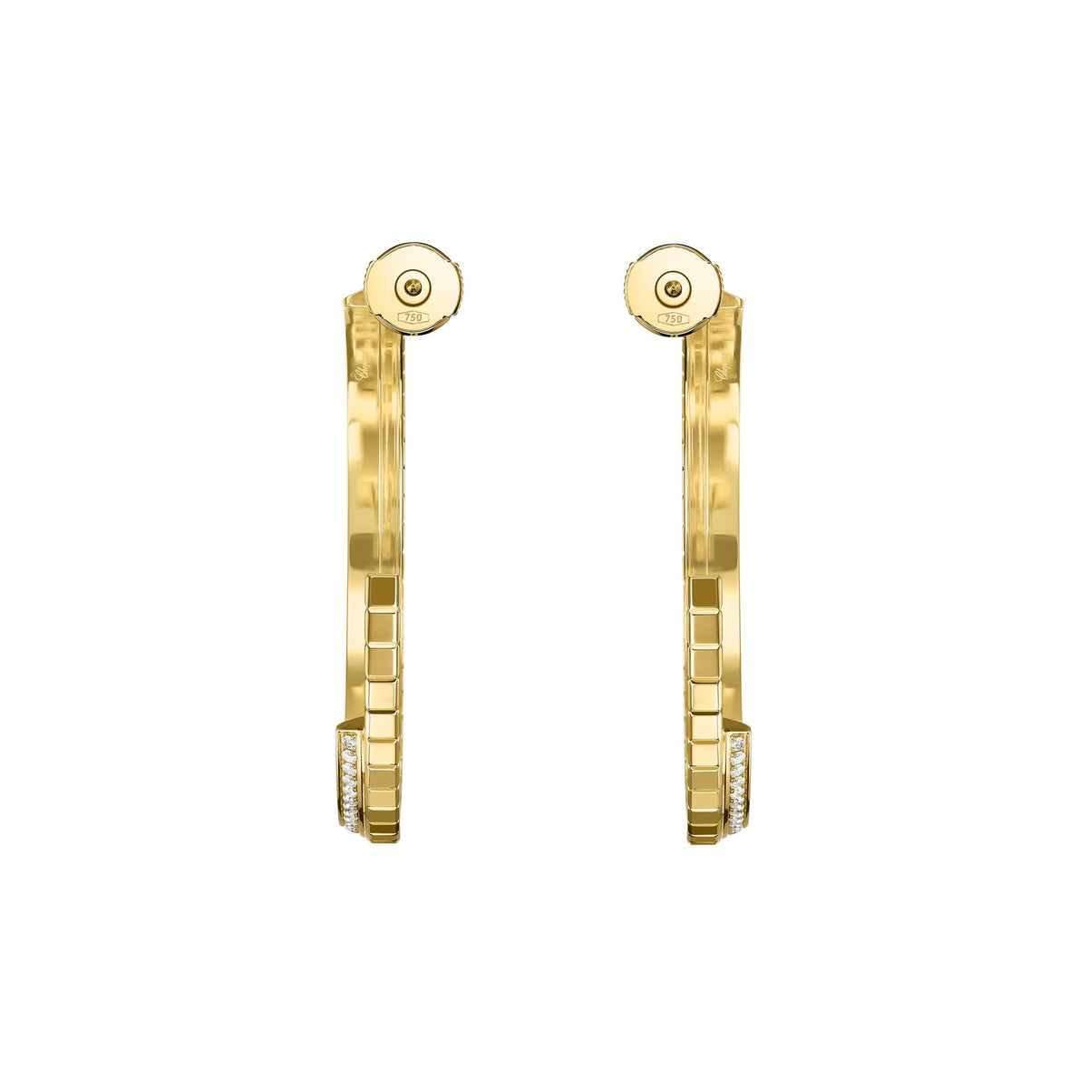 Chopard Ice Cube earrings in 18k ethical yellow gold with diamonds view 4