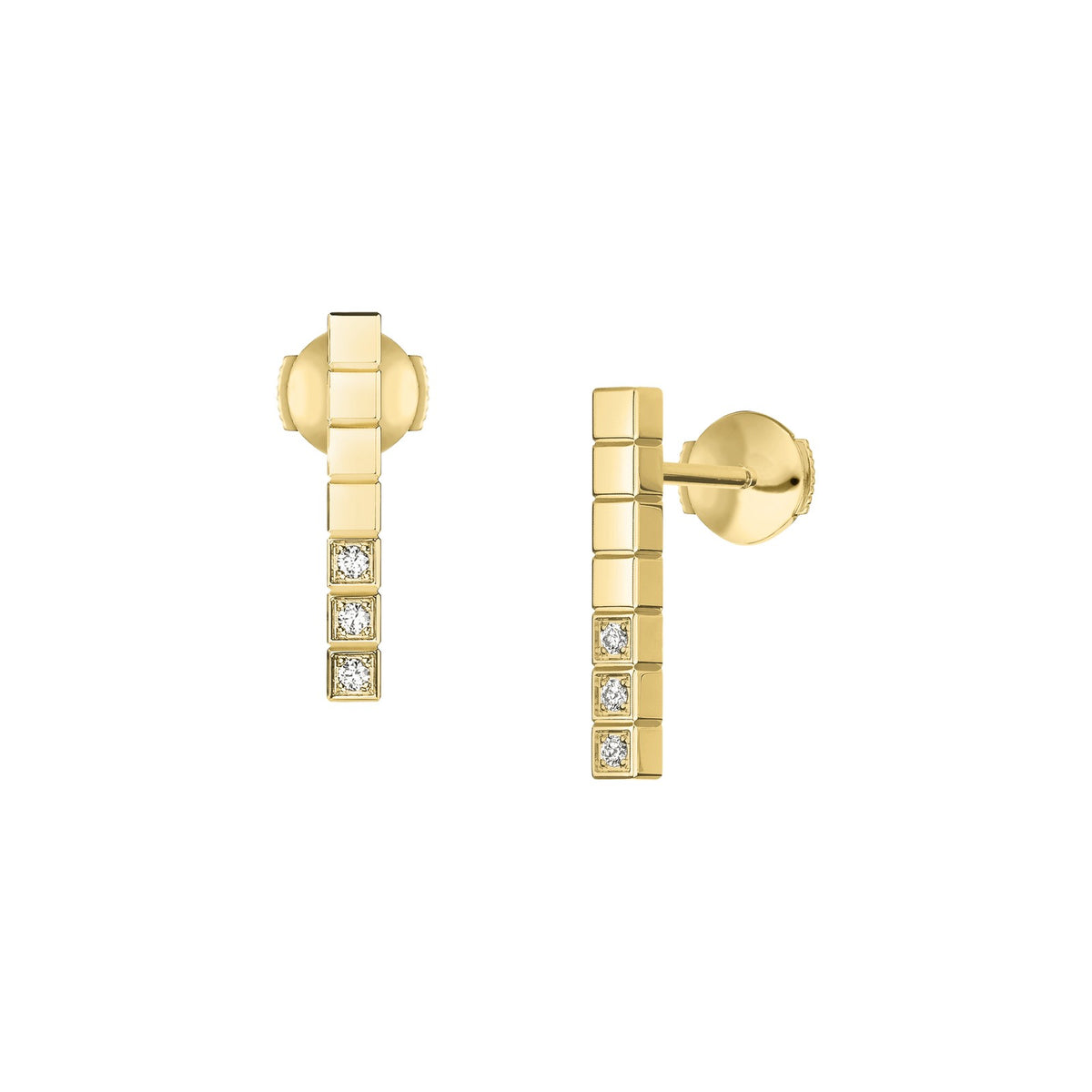 Chopard Ice Cube earrings in 18k ethical yellow gold with diamonds