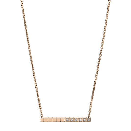 Chopard Ice Cube necklace in 18k ethical rose gold with diamonds