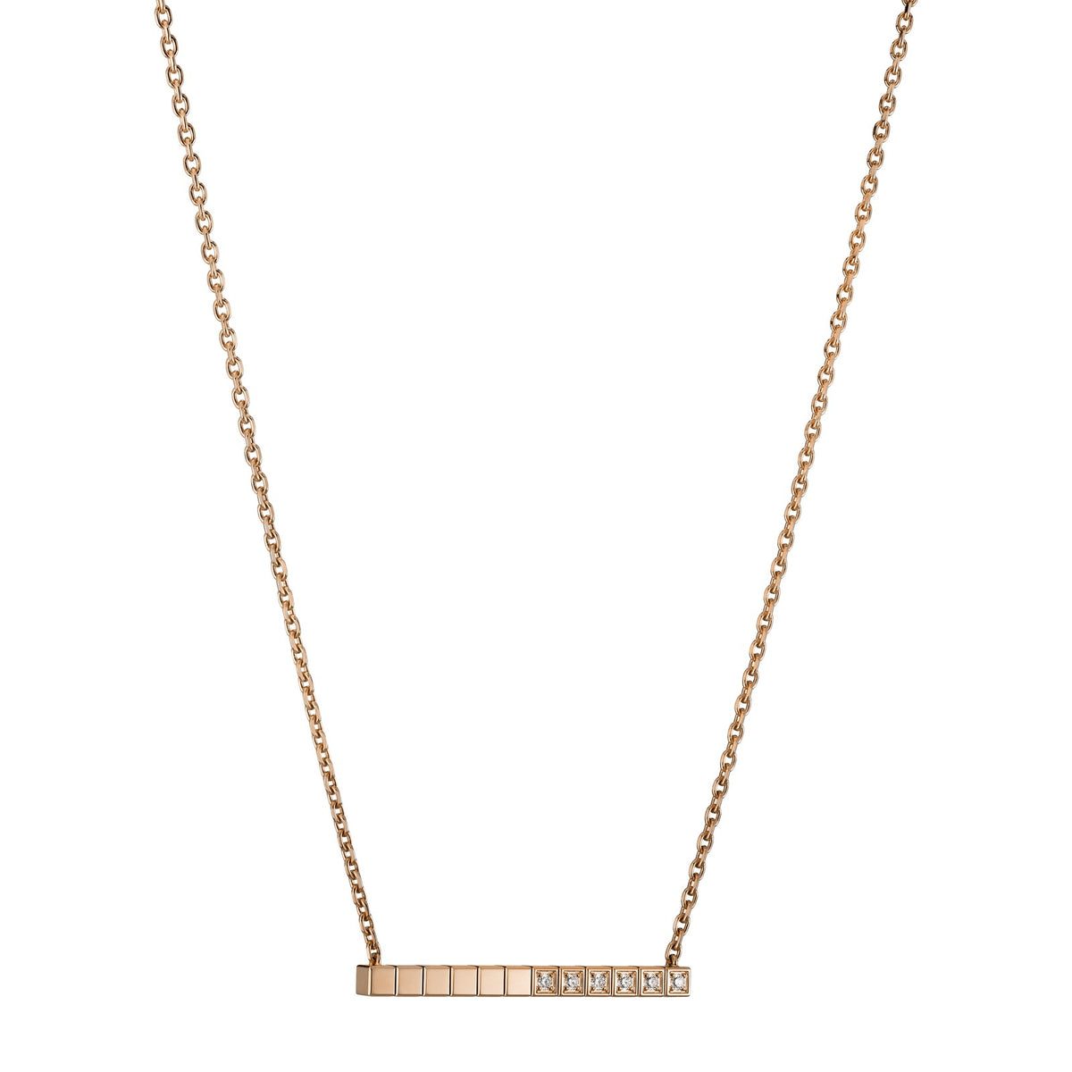 Chopard Ice Cube necklace in 18k ethical rose gold with diamonds view 2