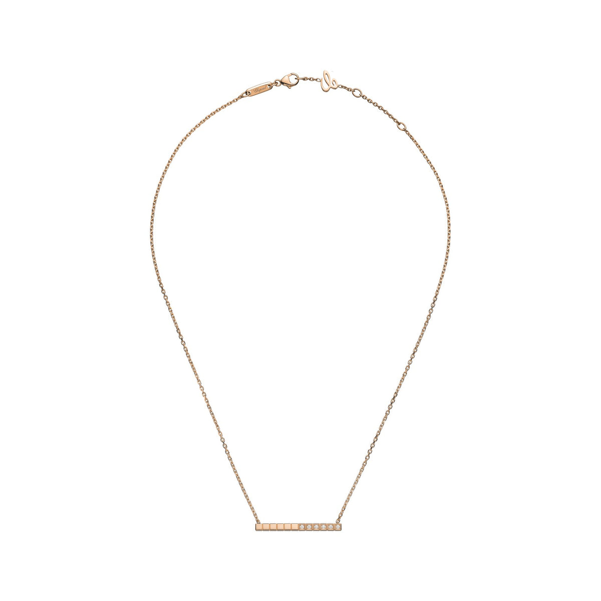 Chopard Ice Cube necklace in 18k ethical rose gold with diamonds view 3