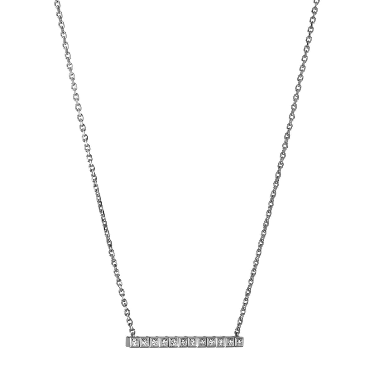 Chopard Ice Cube necklace in 18k ethical white gold with diamonds view 2