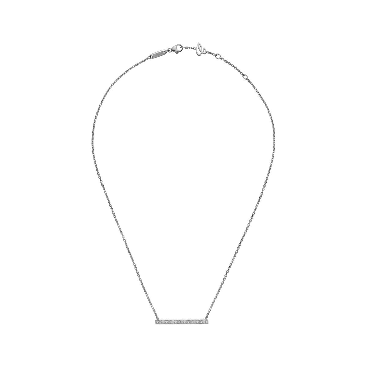 Chopard Ice Cube necklace in 18k ethical white gold with diamonds view 3