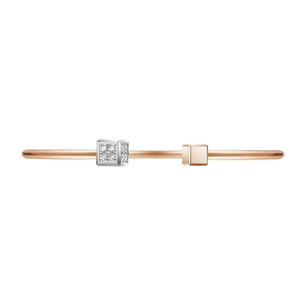 Chopard Ice Cube necklace in 18k ethical white and rose gold with diamonds, view 2