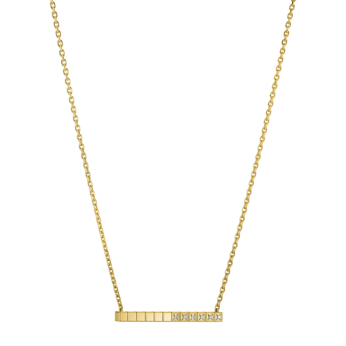 Chopard Ice Cube necklace in 18k ethical yellow gold with diamonds view 2
