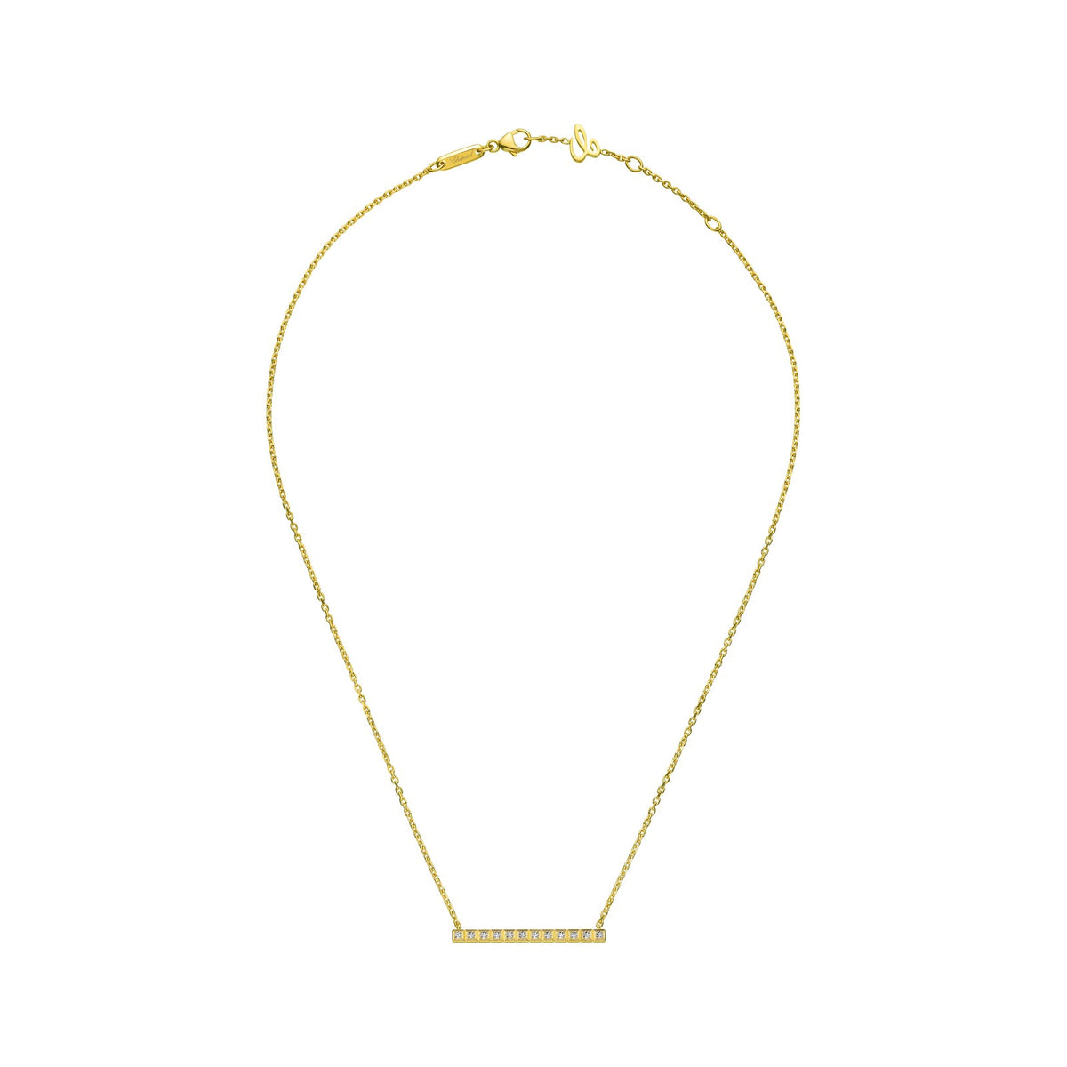 Chopard Ice Cube necklace in 18k ethical yellow gold with diamonds view 3