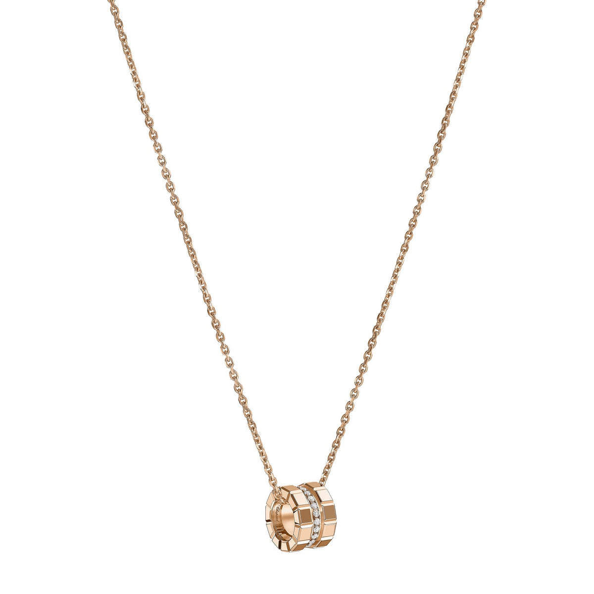 Chopard Ice Cube pendant in 18k ethical rose gold with diamonds view 2