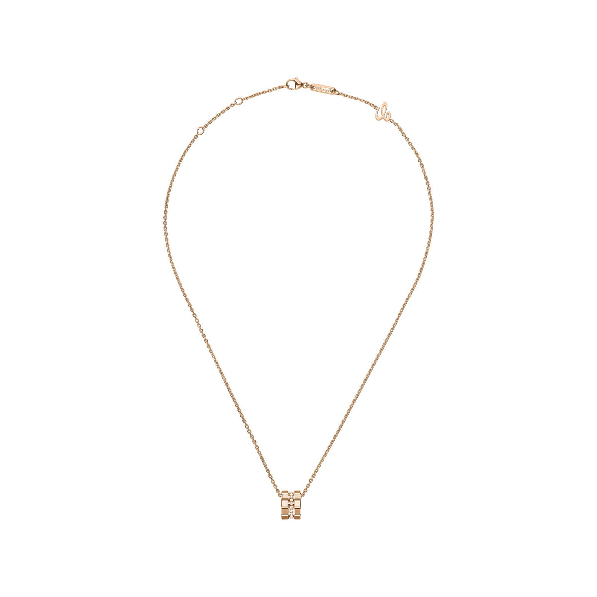 Chopard Ice Cube pendant in 18k ethical rose gold with diamonds view 3