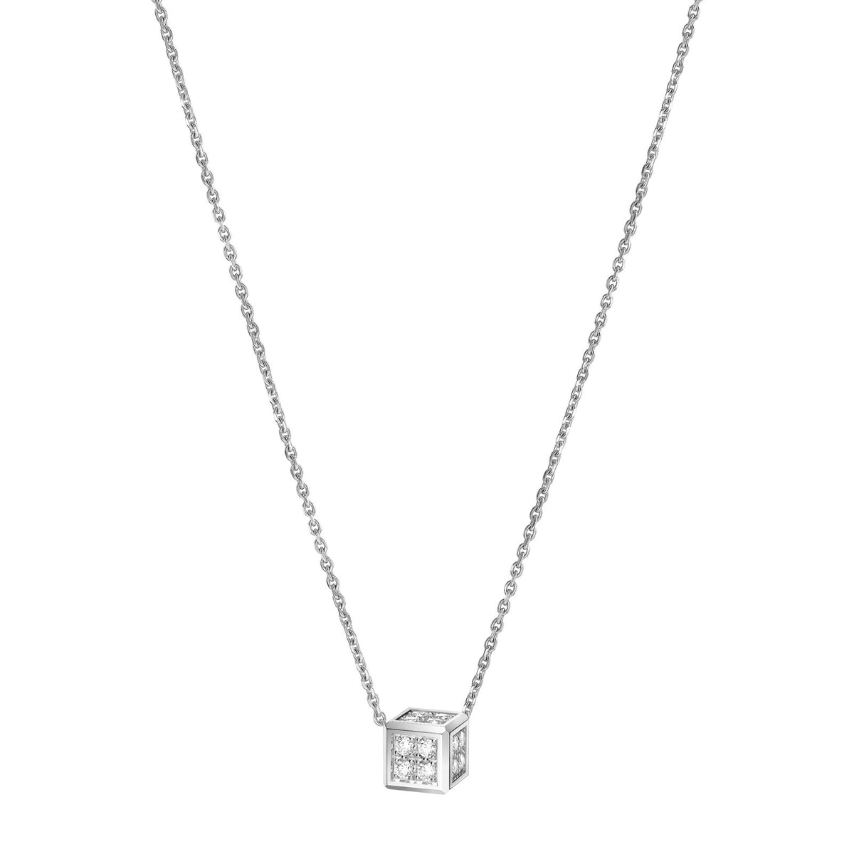 Chopard Ice Cube pendant in 18k ethical white gold with diamonds, view 2