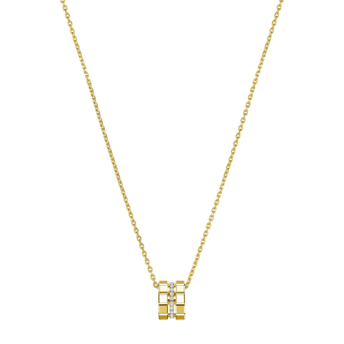 Chopard Ice Cube pendant in 18k ethical yellow gold with diamonds