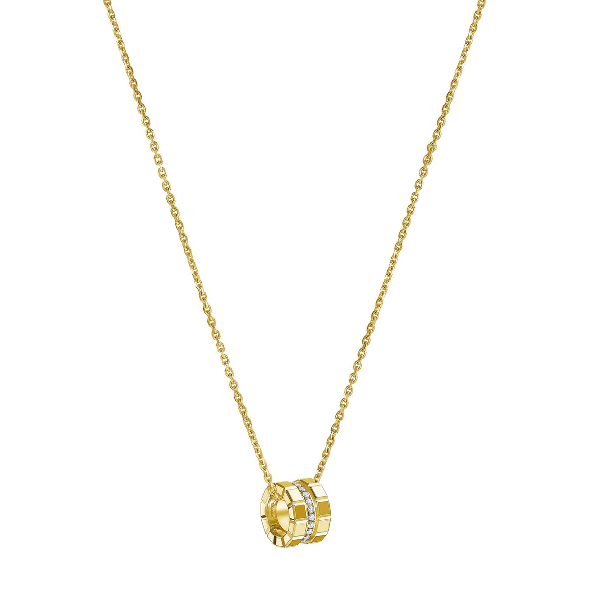 Chopard Ice Cube pendant in 18k ethical yellow gold with diamonds, view 2