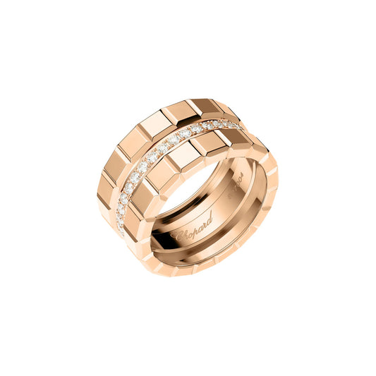 Chopard Ice Cube ring in 18k ethical rose gold with diamonds
