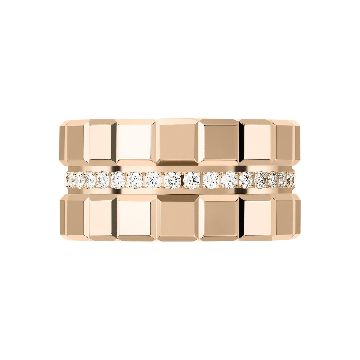 Chopard Ice Cube ring in 18k ethical rose gold with diamonds, view 2
