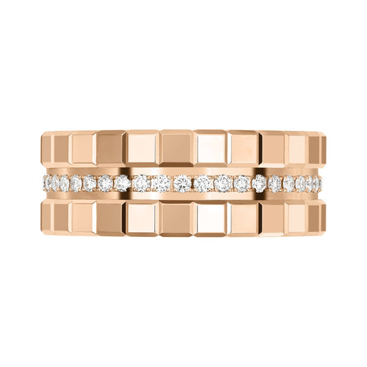 Chopard Ice Cube ring in 18k ethical rose gold with diamonds, view 2