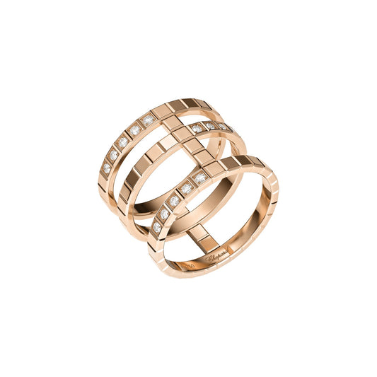 Chopard Ice Cube ring in 18k ethical rose gold with diamonds