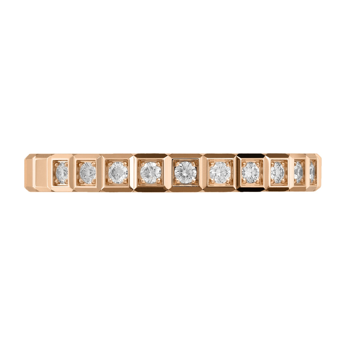 Chopard Ice Cube ring in 18k ethical rose gold with diamonds, view 2