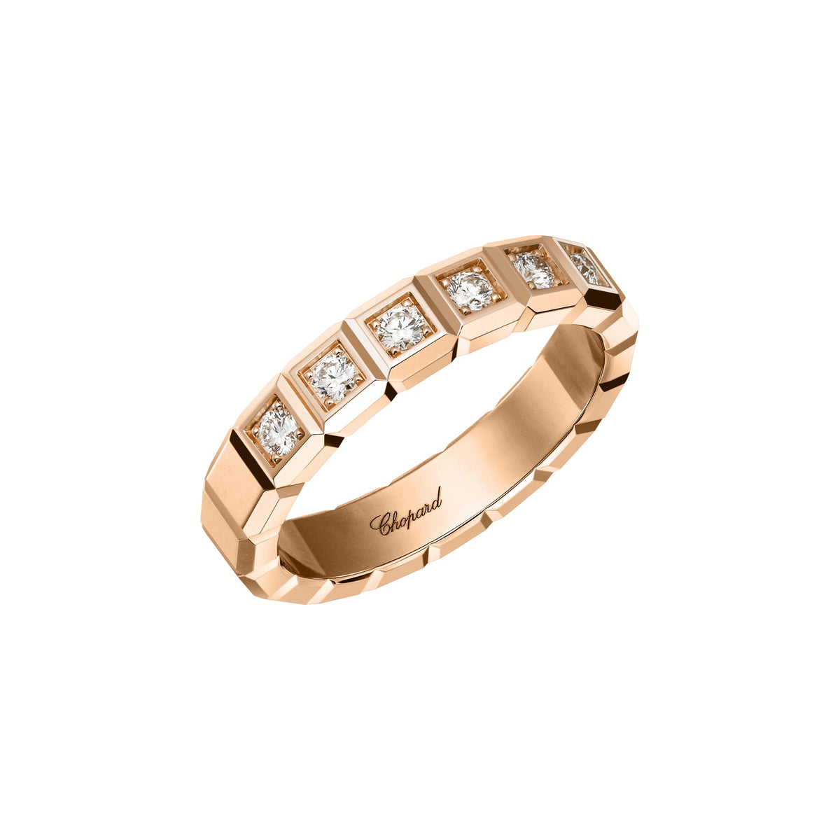 Chopard Ice Cube ring in 18k ethical rose gold with diamonds