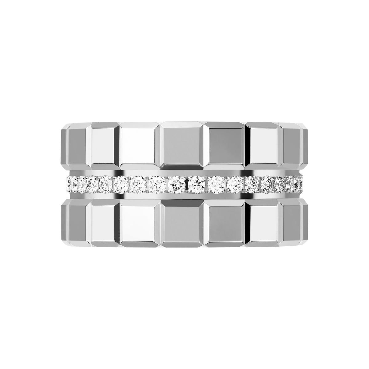 Chopard Ice Cube ring in 18k ethical white gold with diamonds, view 2