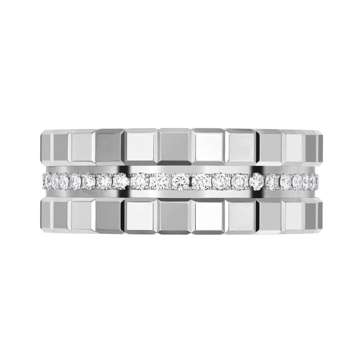 Chopard Ice Cube ring in 18k ethical white gold with diamonds, view 2
