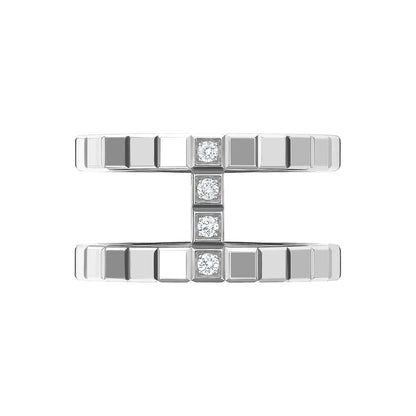 Chopard Ice Cube ring in 18k ethical white gold with diamonds, view 2